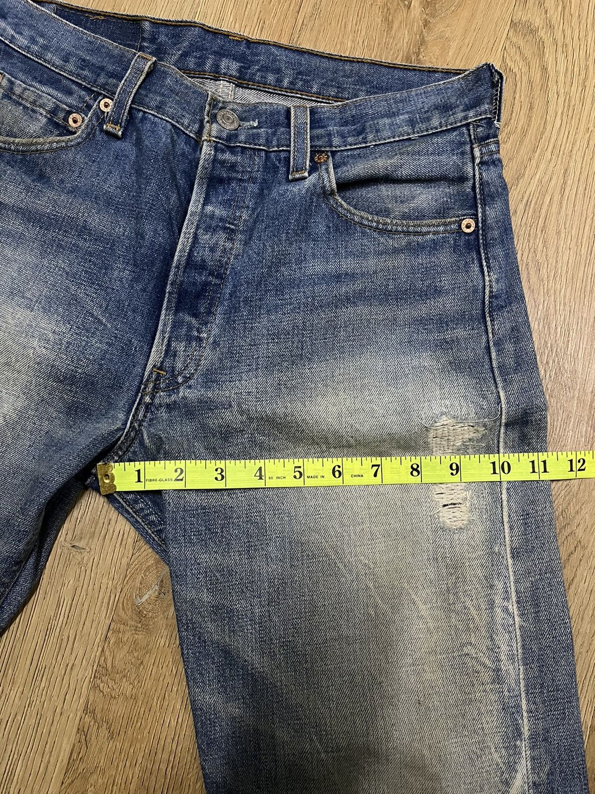 Levi's Vintage Levi’s 501 distressed denim Kurt cobain design Size US 29 - 16 Thumbnail