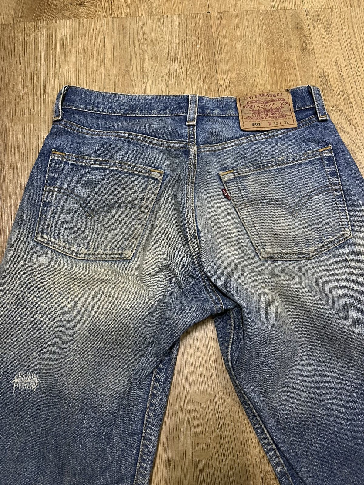 Levi's Vintage Levi’s 501 distressed denim Kurt cobain design Size US 29 - 6 Thumbnail