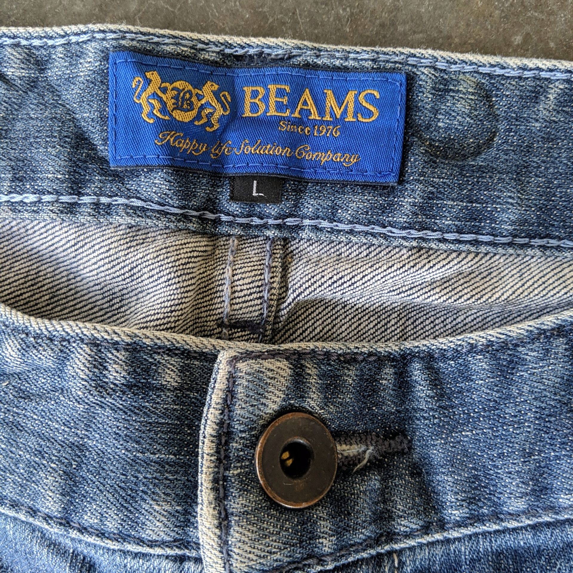 Japanese Brand Vintage Beams Distressed Faded Denim Jeans Pants W34 Size US 34 / EU 50 - 7 Thumbnail