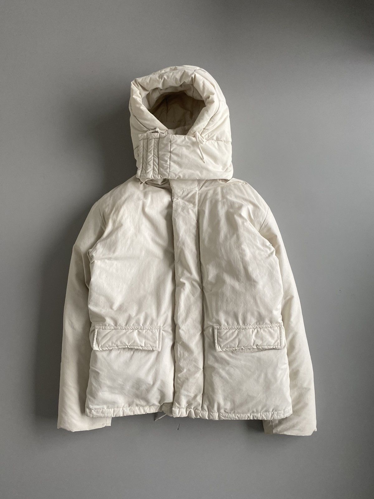 Helmut Lang 1998 Eskimo parka white w/ detatchable hood | Grailed