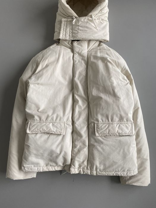 Helmut Lang 1998 Eskimo parka white w/ detatchable hood | Grailed