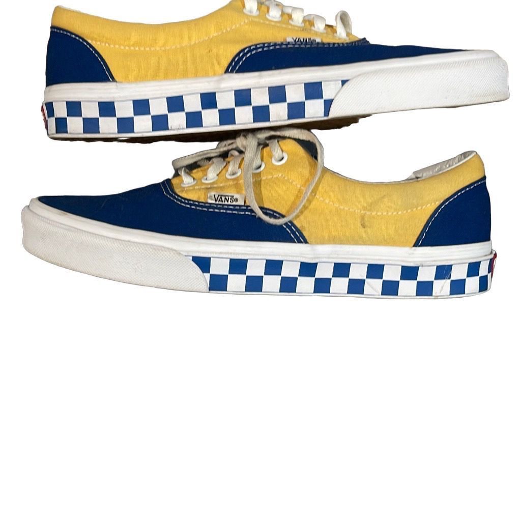Vans Era BMX Checkerboard Blue Yellow Sneakers Mens Size 10