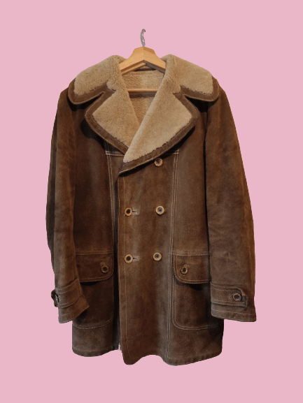 Vintage Sherling Jacket Sherpa With Fur Leather brown Coat | Grailed