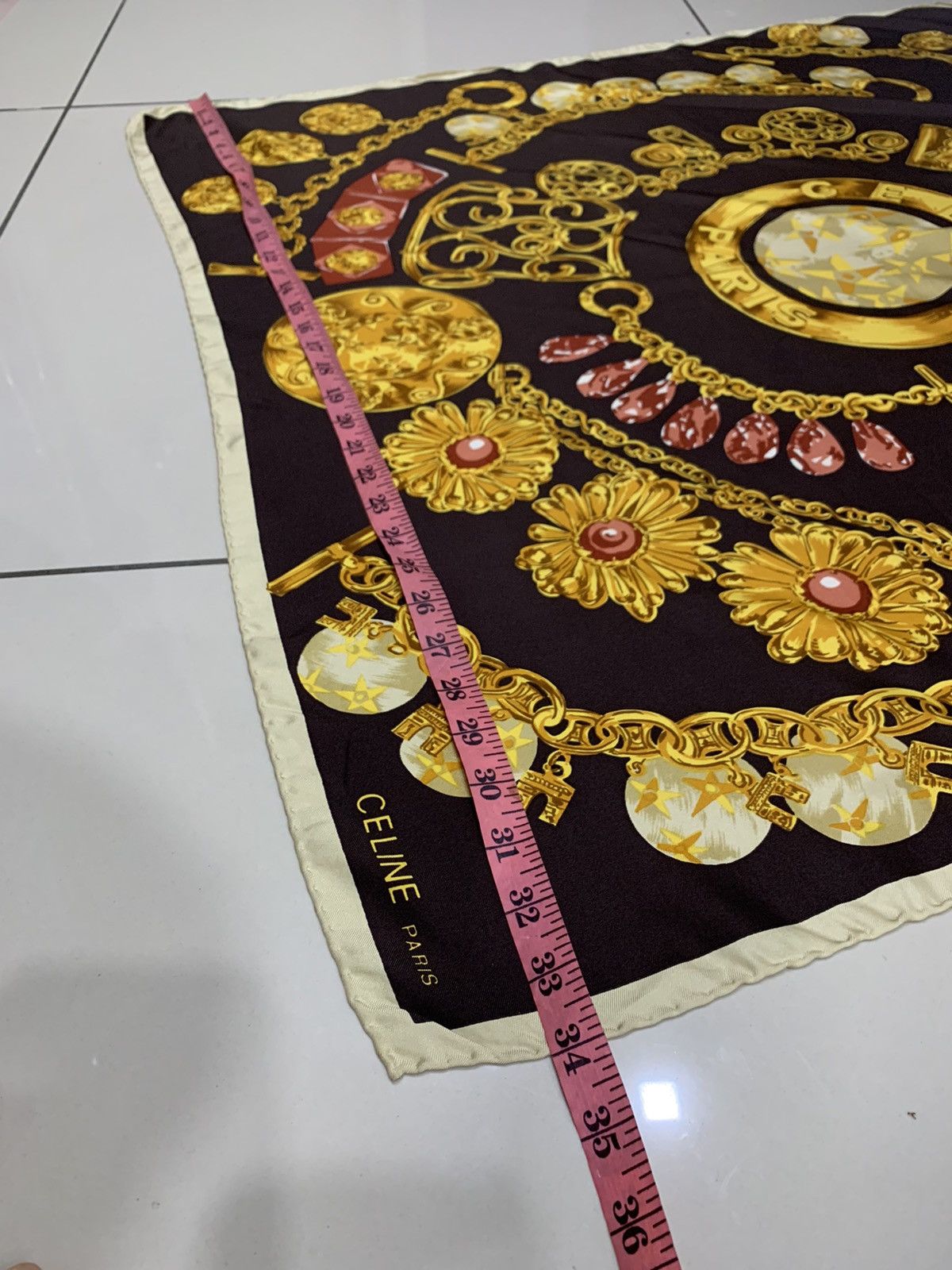 Celine CELINE PARIS BIG PRINT SILK SCARF Size ONE SIZE - 3 Thumbnail