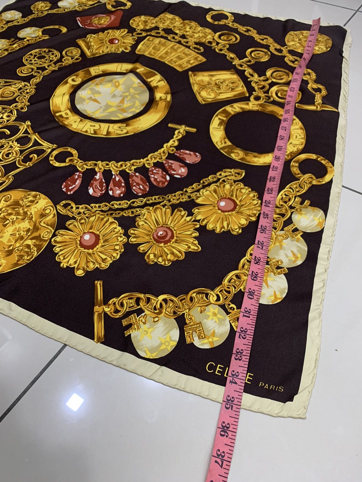 Celine CELINE PARIS BIG PRINT SILK SCARF Size ONE SIZE - 2 Thumbnail
