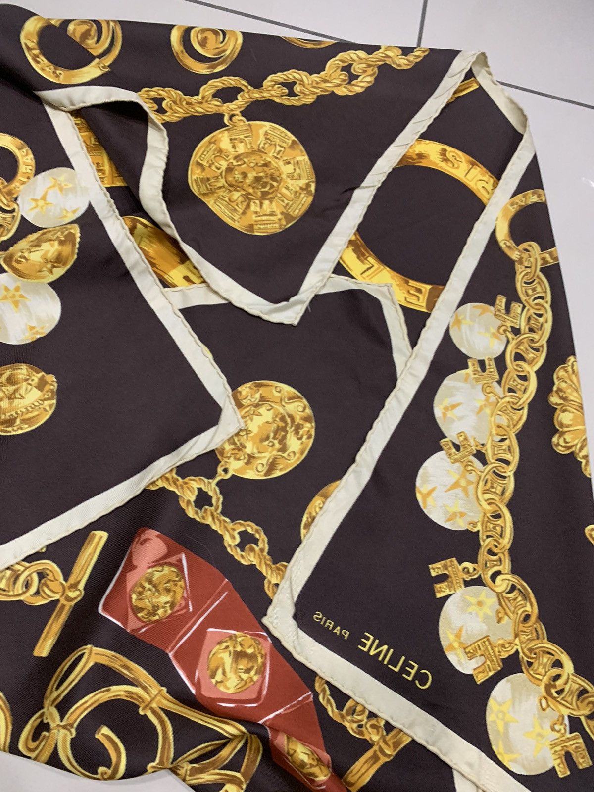 Celine CELINE PARIS BIG PRINT SILK SCARF Size ONE SIZE - 6 Thumbnail
