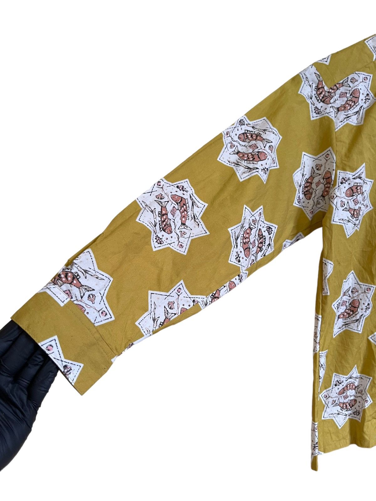 Bebe Fish Design Single Pocket Overprint Shirt
