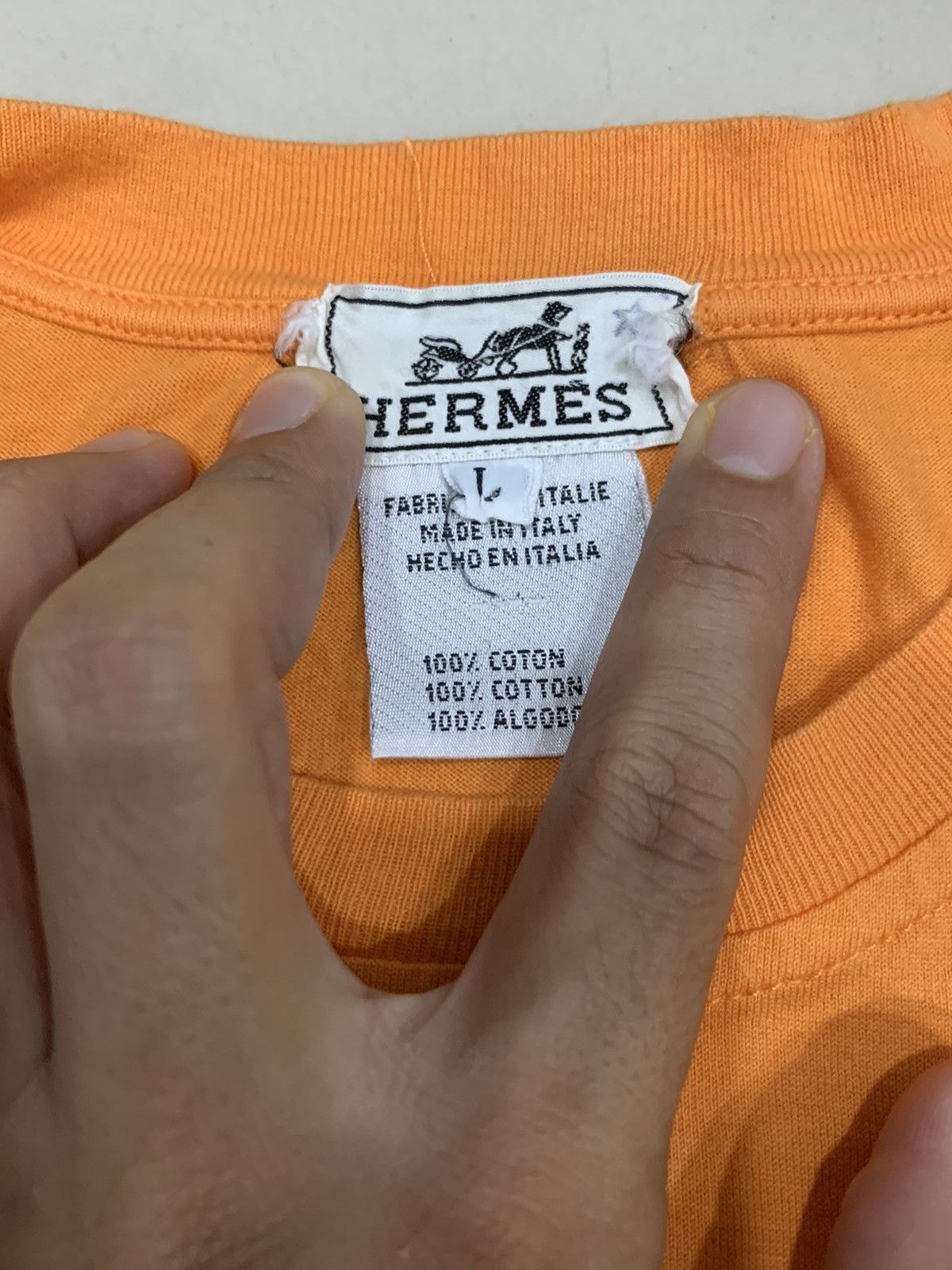 Hermes × Vintage VINTAGE HERMES SINGLE STITCHES SHIRT Size US L / EU 52-54 / 3 - 5 Thumbnail