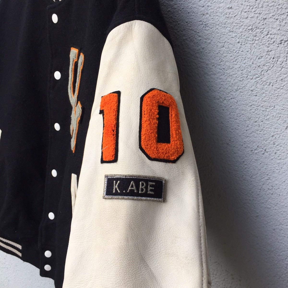 Japanese Brand Vintage Egood Japan Leather Arm Wool Varsity Jacket Size US XL / EU 56 / 4 - 8 Thumbnail