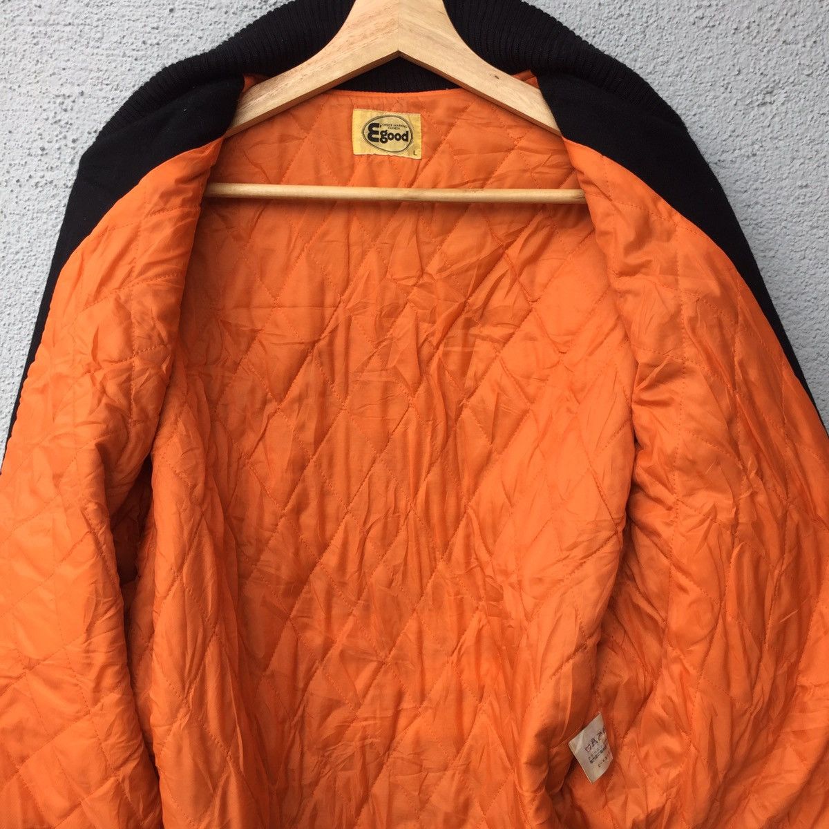 Japanese Brand Vintage Egood Japan Leather Arm Wool Varsity Jacket Size US XL / EU 56 / 4 - 15 Thumbnail