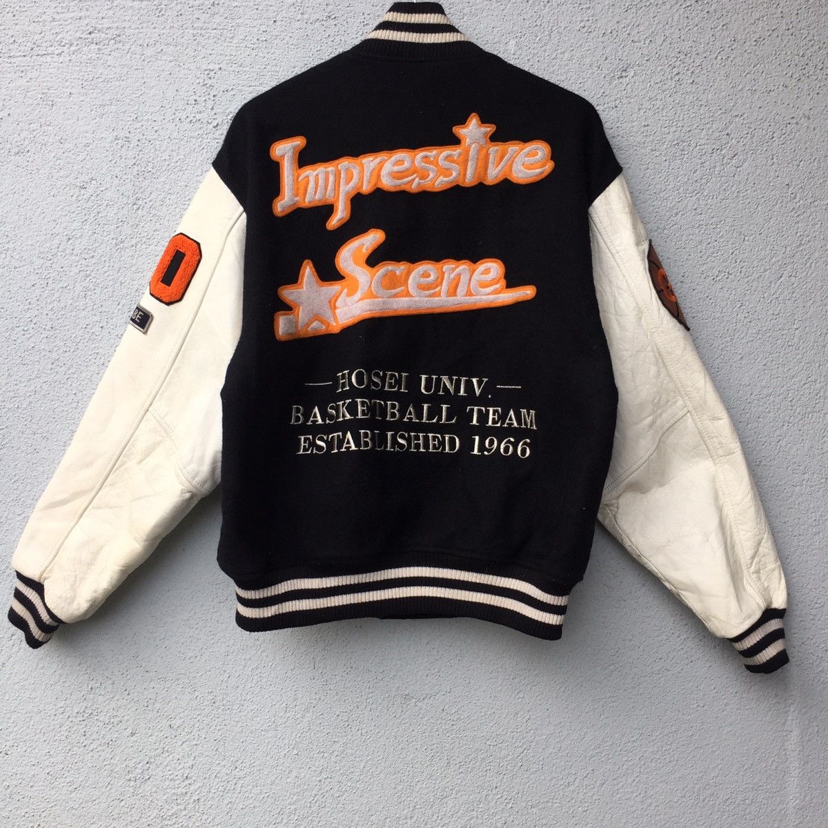 Japanese Brand Vintage Egood Japan Leather Arm Wool Varsity Jacket Size US XL / EU 56 / 4 - 17 Thumbnail