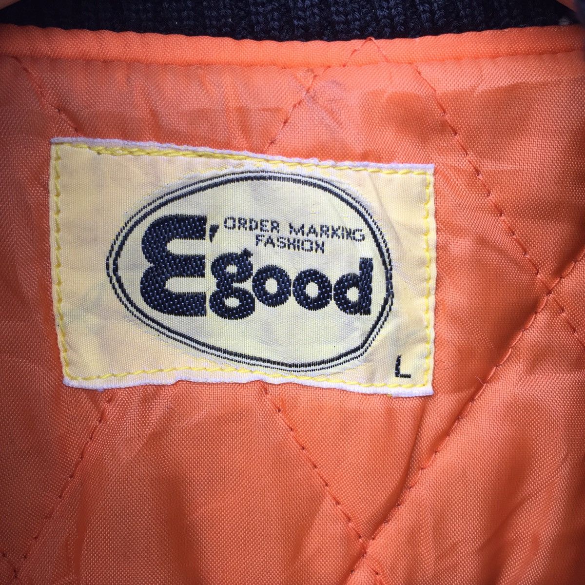 Japanese Brand Vintage Egood Japan Leather Arm Wool Varsity Jacket Size US XL / EU 56 / 4 - 12 Thumbnail