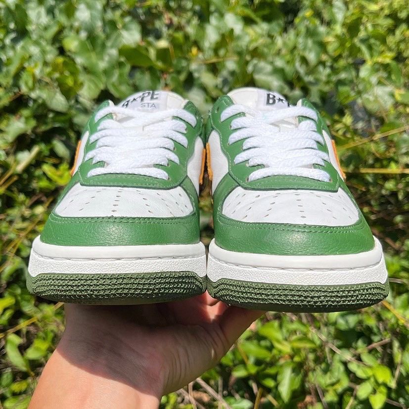Bape 2001 A Bathing Ape Green/Orange Leather Bapesta Size US 7 / EU 40 - 3 Thumbnail