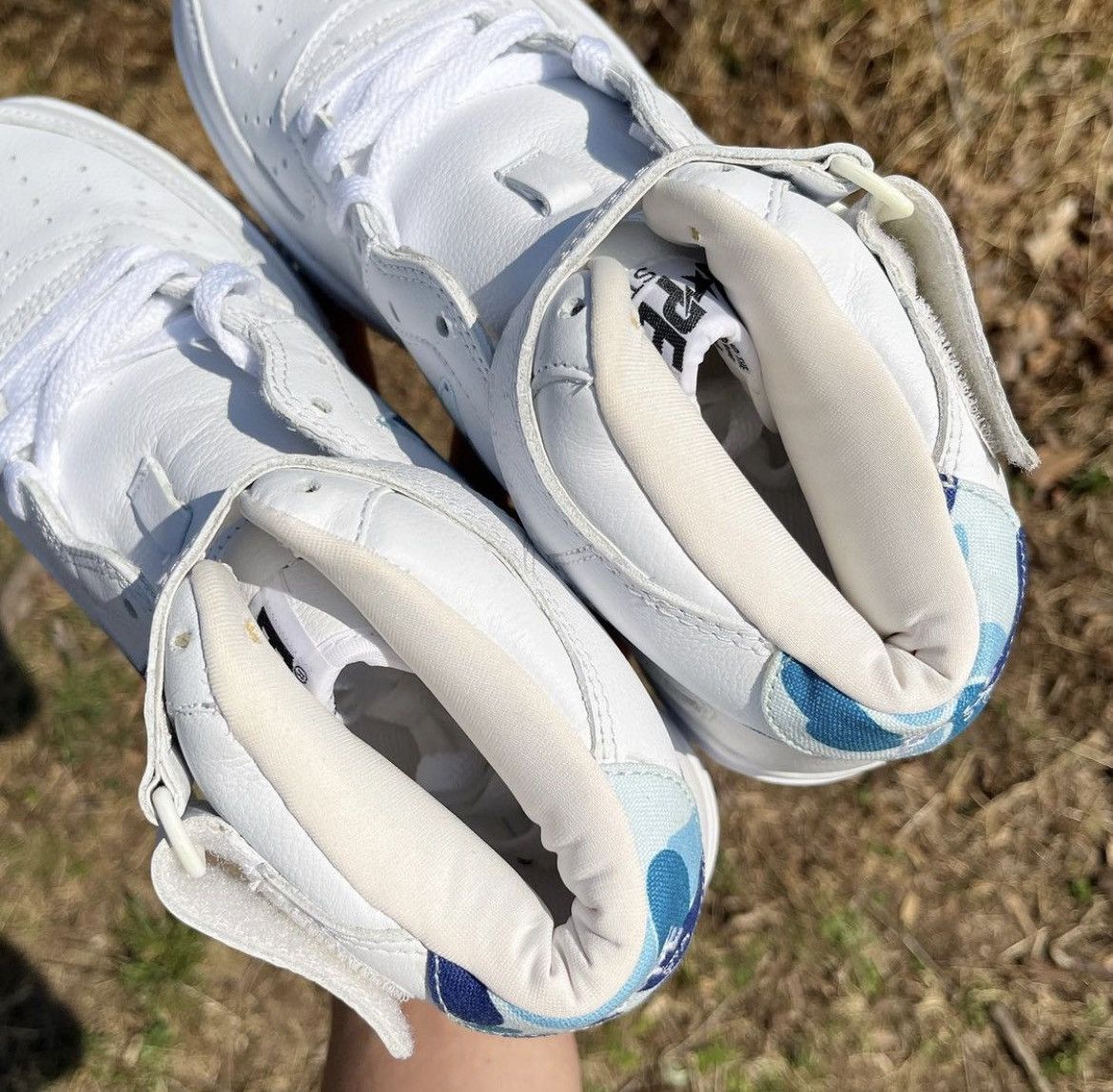 Bape 2002 A Bathing Ape Blue Camo White Leather Mid Bapesta Size US 9.5 / EU 42-43 - 6 Thumbnail