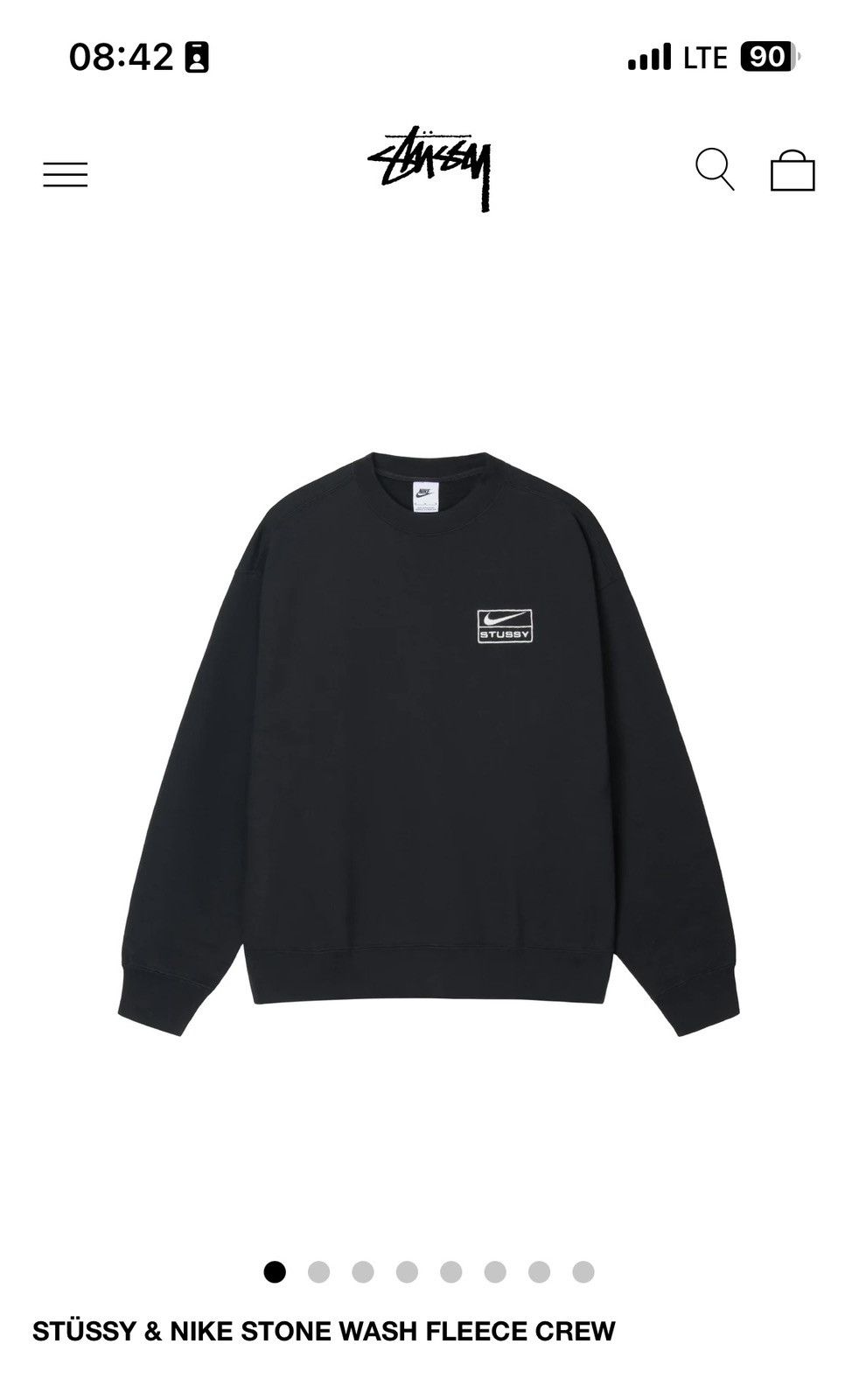 Stussy Nike X Stussy Washed Black Sweatshirt M | Grailed