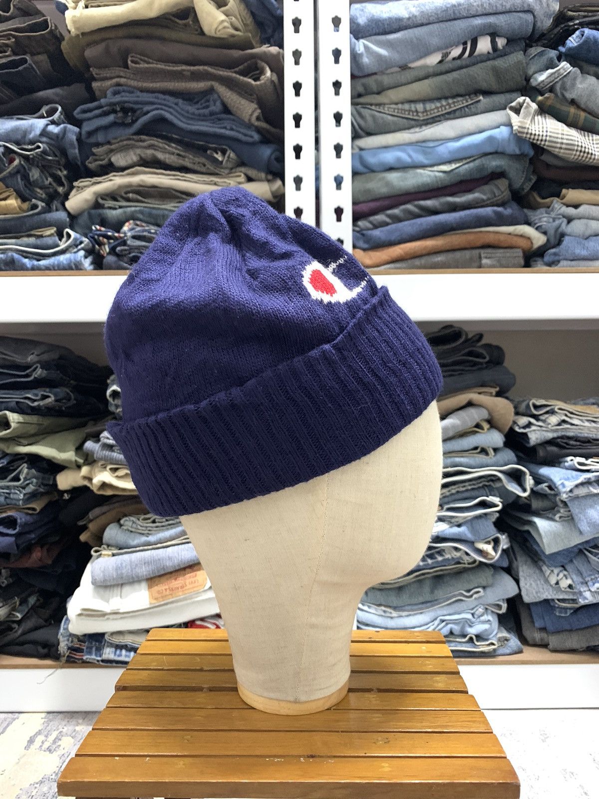 Champion Vintage Y2K Champion Big Logo Spell Out Beanie Hat Size ONE SIZE - 5 Thumbnail