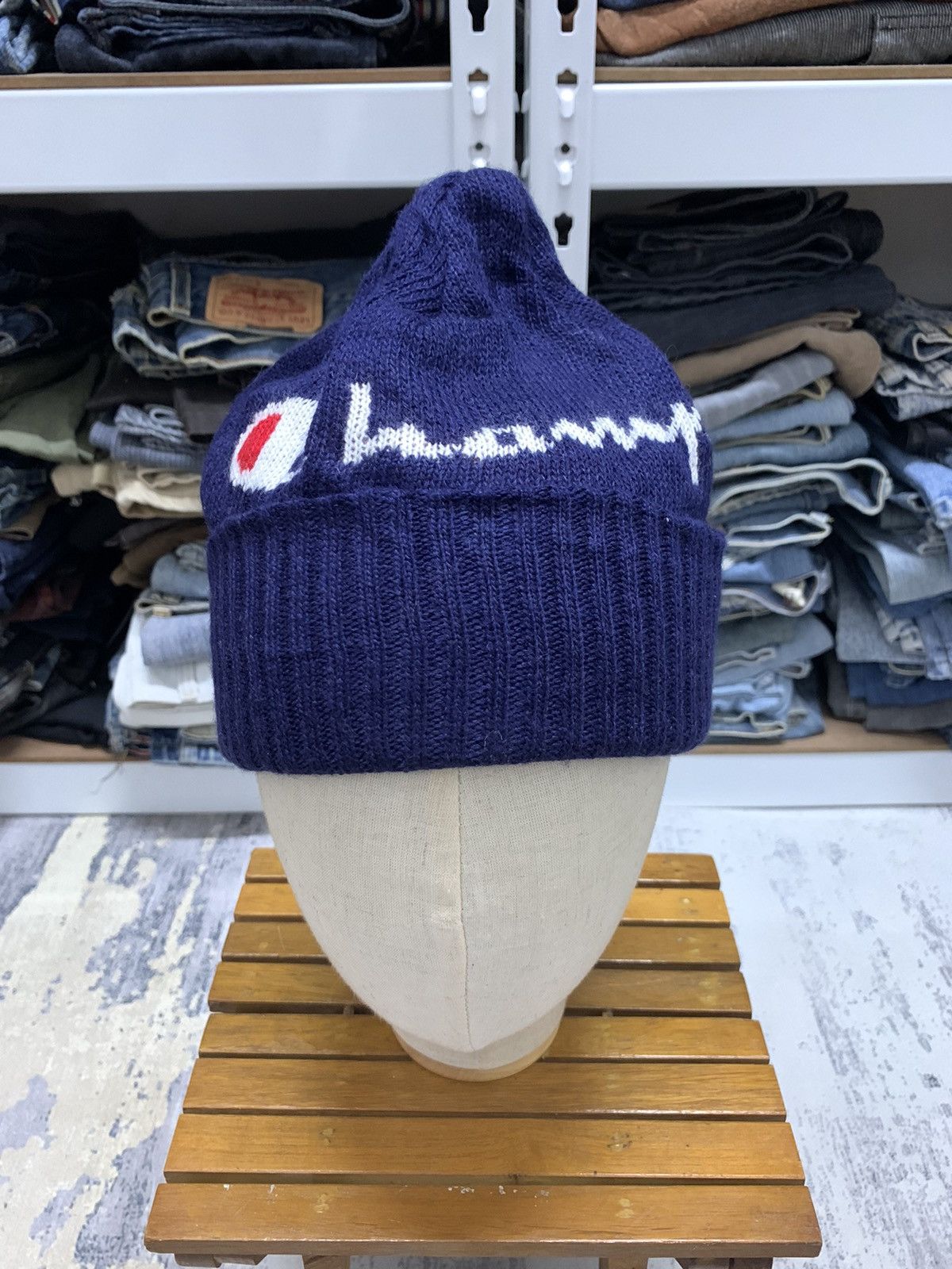 Champion Vintage Y2K Champion Big Logo Spell Out Beanie Hat Size ONE SIZE - 6 Thumbnail