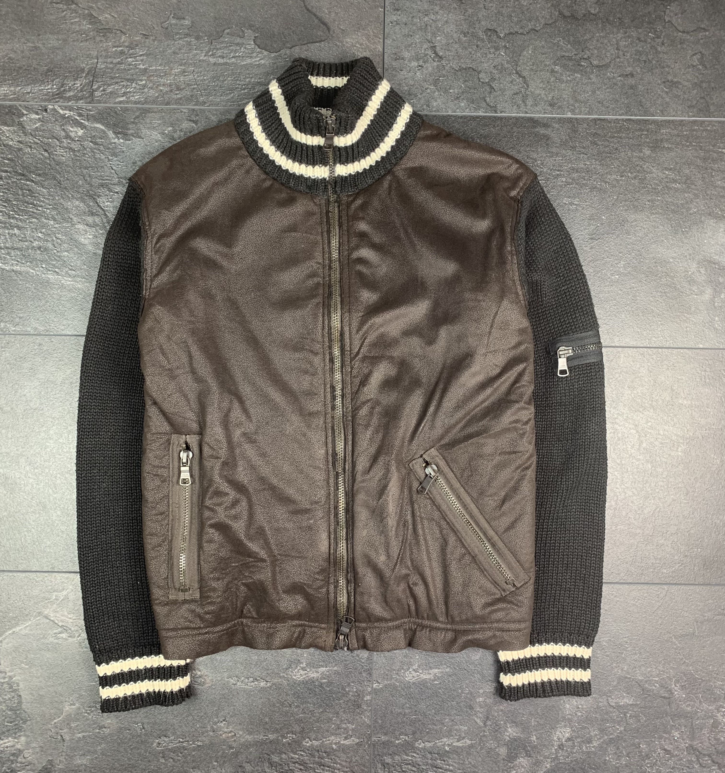 Armani Exchange × Vintage Armani Exchange vintage light jacket knitted leather M Size US M / EU 48-50 / 2 - 1 Thumbnail