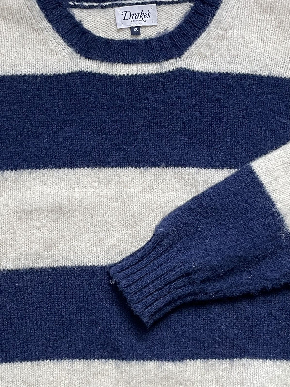 Drake's Striped Pure Wool Sweater, Extra Small Size US XS / EU 42 / 0 - 7 Thumbnail