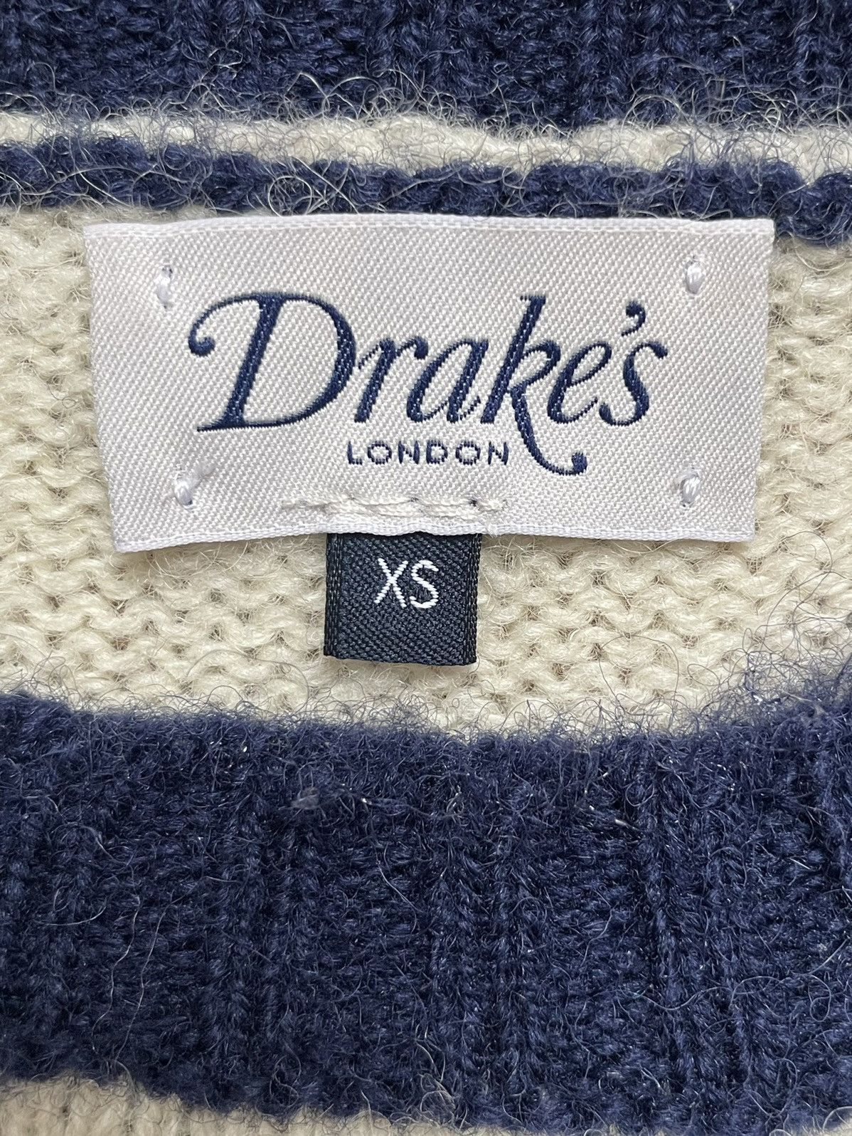 Drake's Striped Pure Wool Sweater, Extra Small Size US XS / EU 42 / 0 - 8 Thumbnail