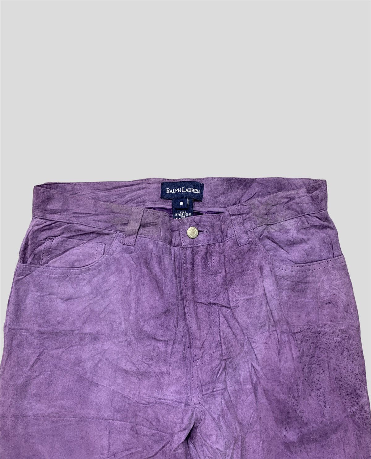 Genuine Leather × Ralph Lauren × Vintage Vintage 90s Ralph Lauren Suede Leather Pants Size 28" / US 6 / IT 42 - 6 Thumbnail