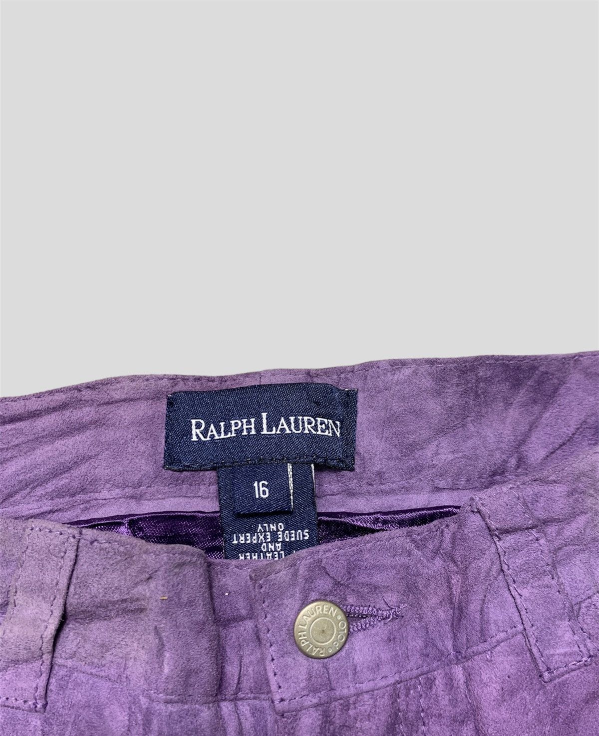 Genuine Leather × Ralph Lauren × Vintage Vintage 90s Ralph Lauren Suede Leather Pants Size 28" / US 6 / IT 42 - 8 Thumbnail
