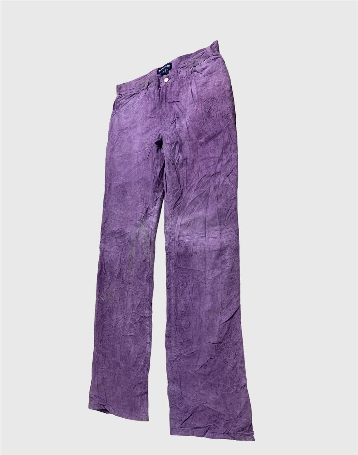 Genuine Leather × Ralph Lauren × Vintage Vintage 90s Ralph Lauren Suede Leather Pants Size 28" / US 6 / IT 42 - 3 Thumbnail