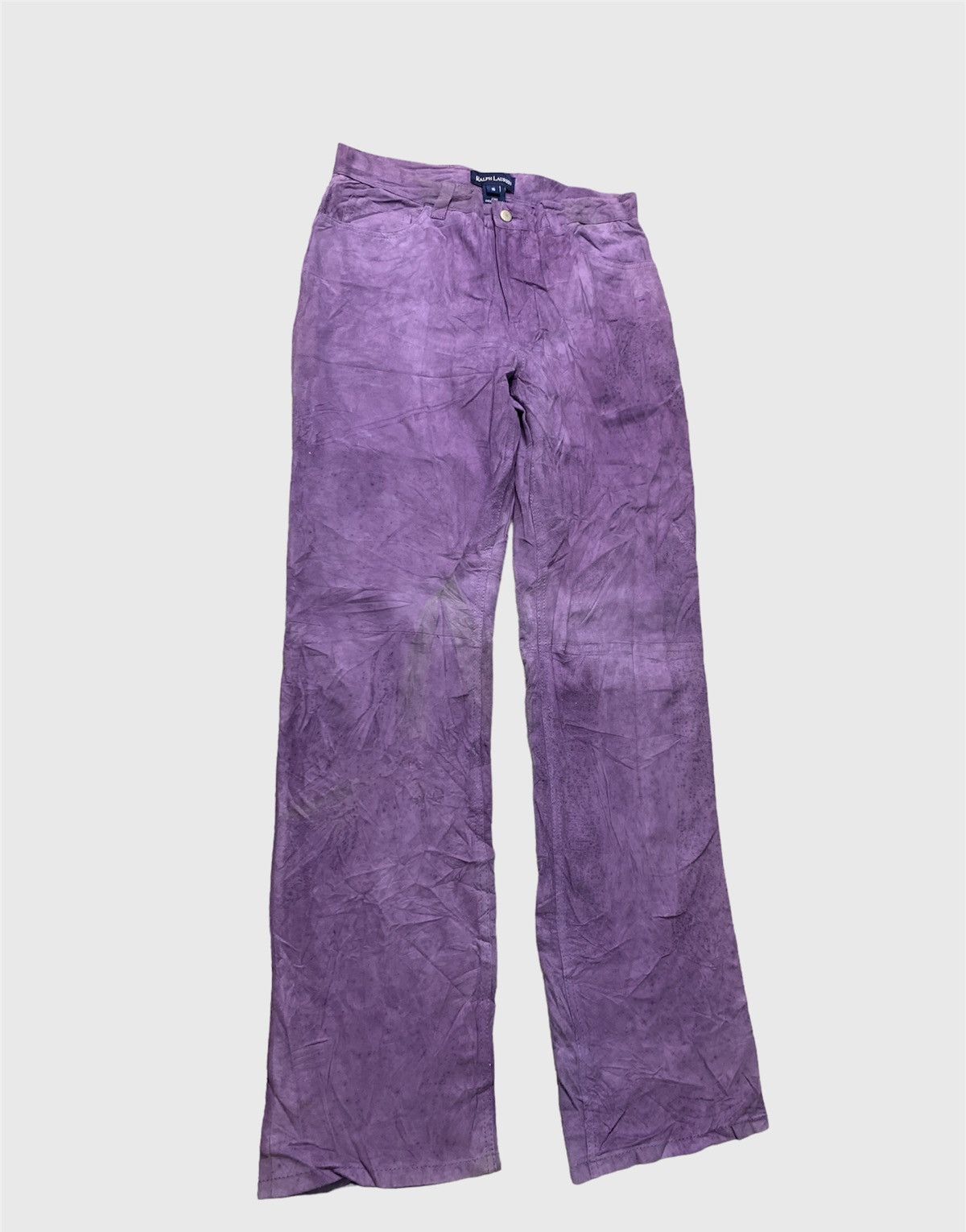 Genuine Leather × Ralph Lauren × Vintage Vintage 90s Ralph Lauren Suede Leather Pants Size 28" / US 6 / IT 42 - 2 Thumbnail