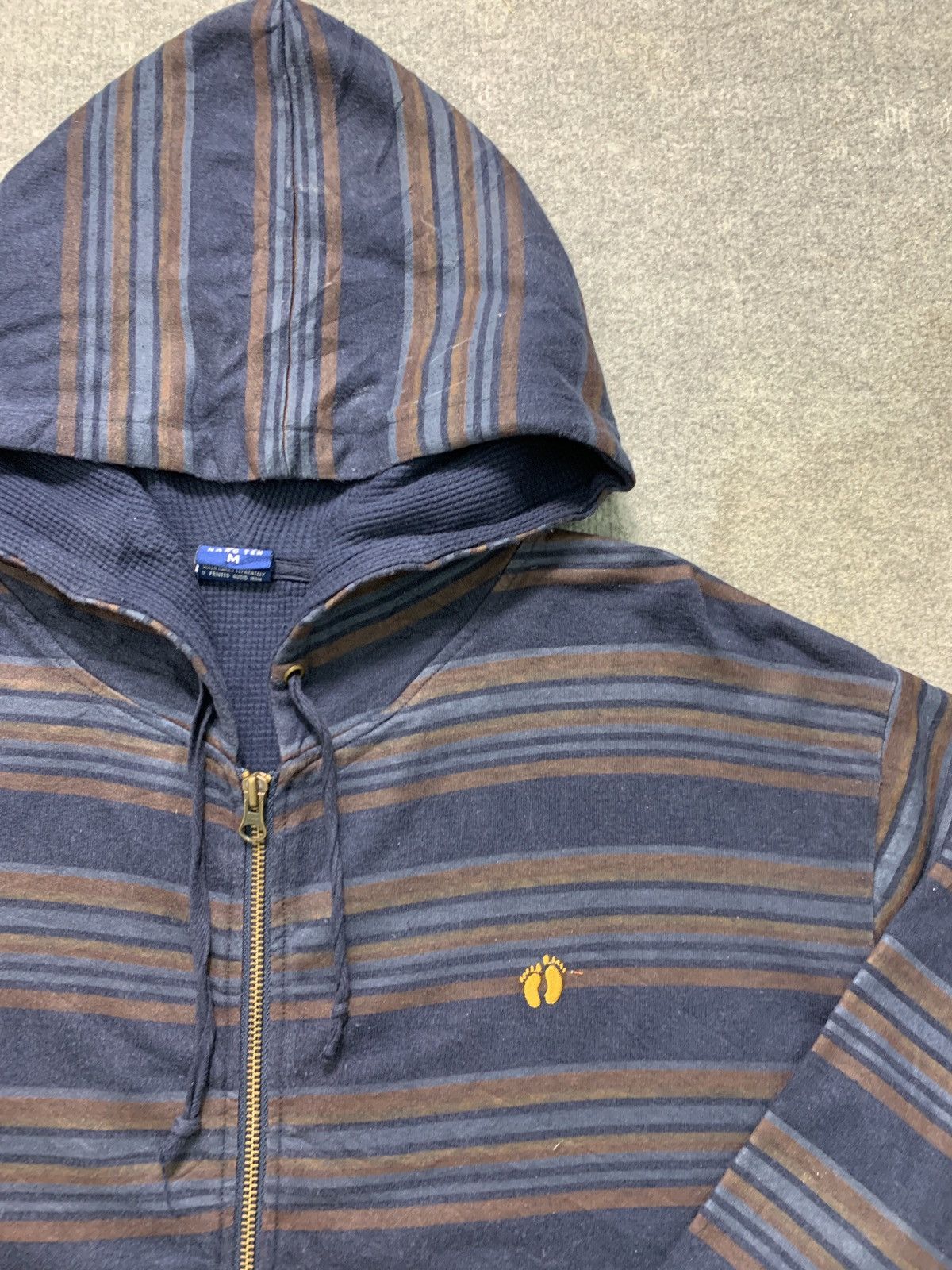 Hang Ten × Vintage Vintage 90s Hang Ten Striped Hoodie Size US M / EU 48-50 / 2 - 6 Thumbnail