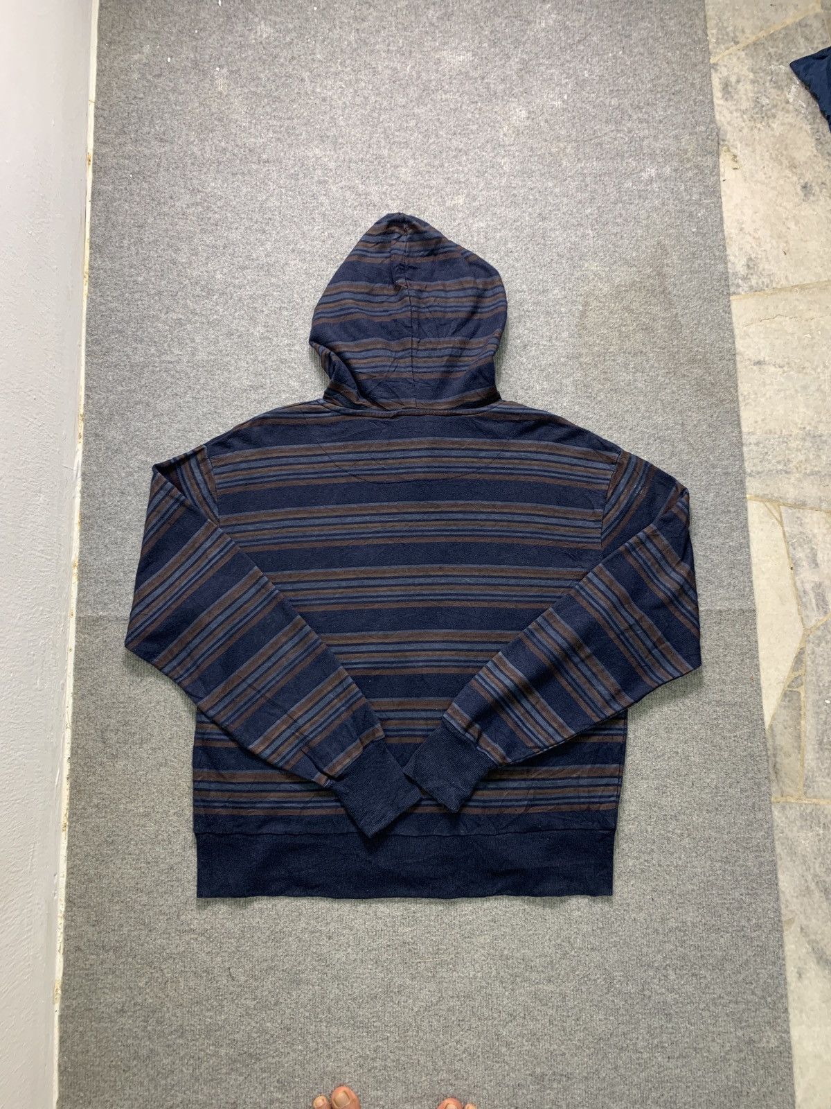 Hang Ten × Vintage Vintage 90s Hang Ten Striped Hoodie Size US M / EU 48-50 / 2 - 11 Thumbnail