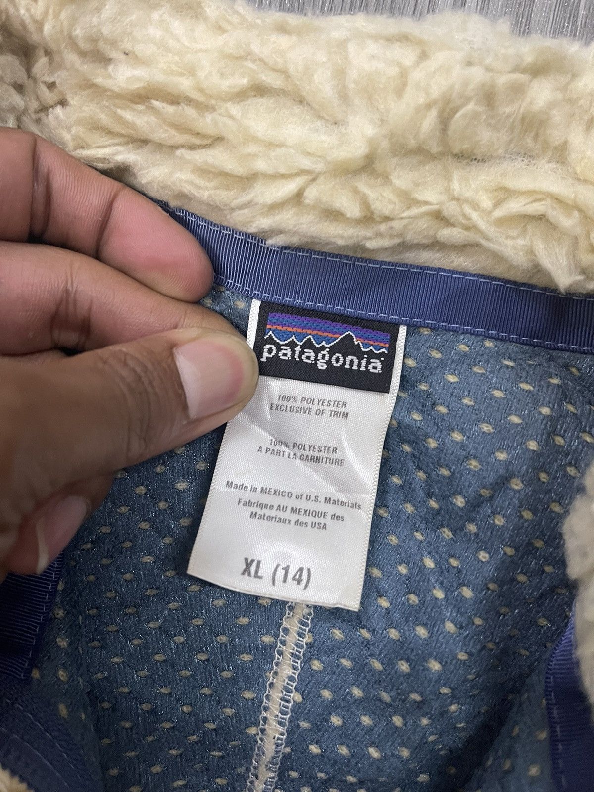 Patagonia × Vintage Vintage Patagonia Retro Deep Pile Jacket XL (14) ladies kids Size XS / US 0-2 / IT 36-38 - 5 Thumbnail