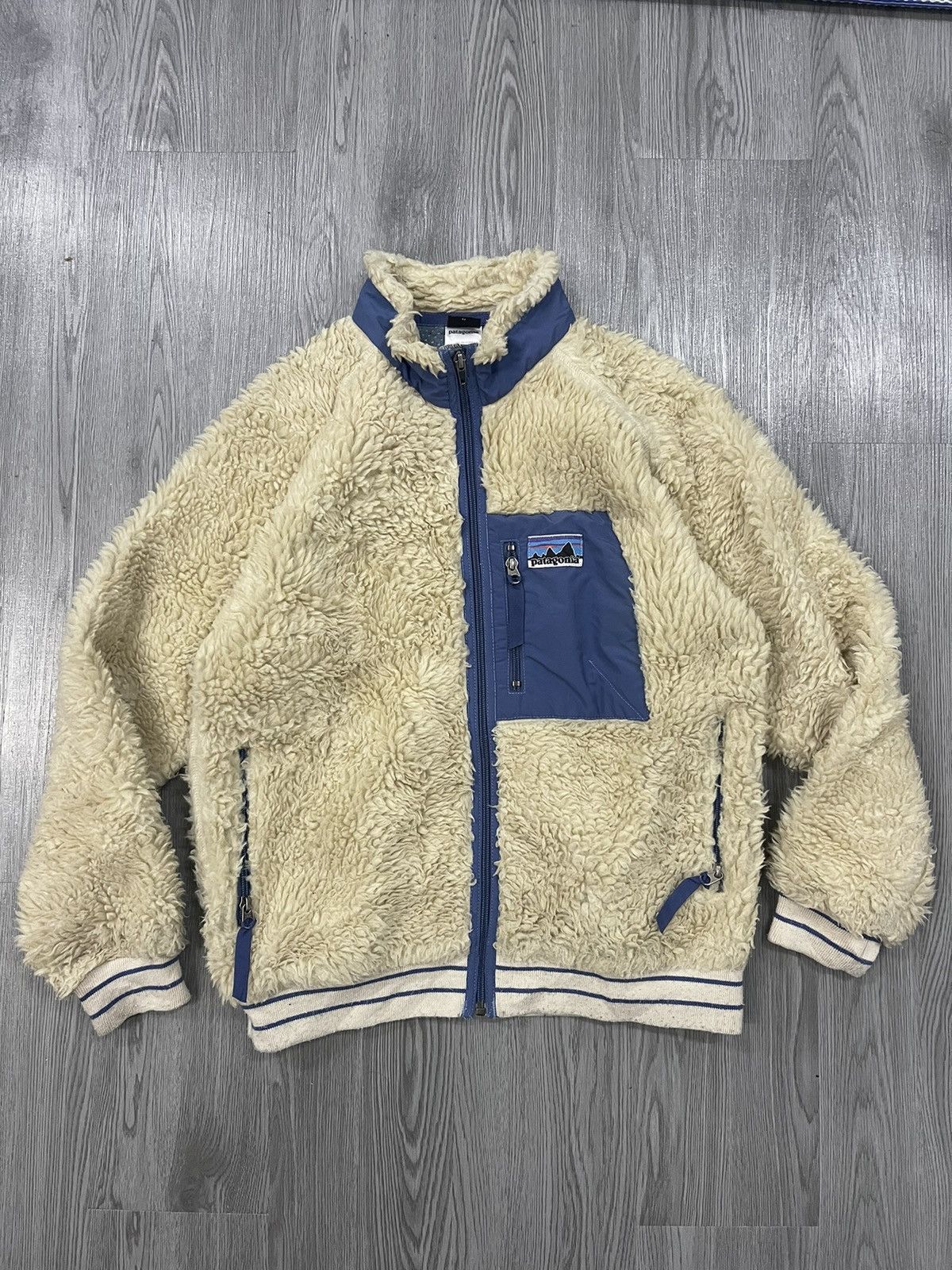 Patagonia × Vintage Vintage Patagonia Retro Deep Pile Jacket XL (14) ladies kids Size XS / US 0-2 / IT 36-38 - 2 Thumbnail