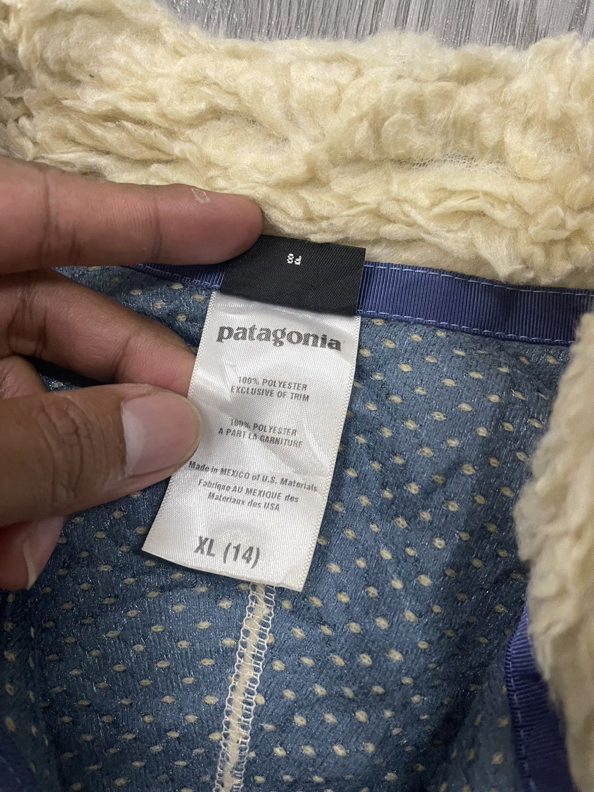 Patagonia × Vintage Vintage Patagonia Retro Deep Pile Jacket XL (14) ladies kids Size XS / US 0-2 / IT 36-38 - 6 Thumbnail