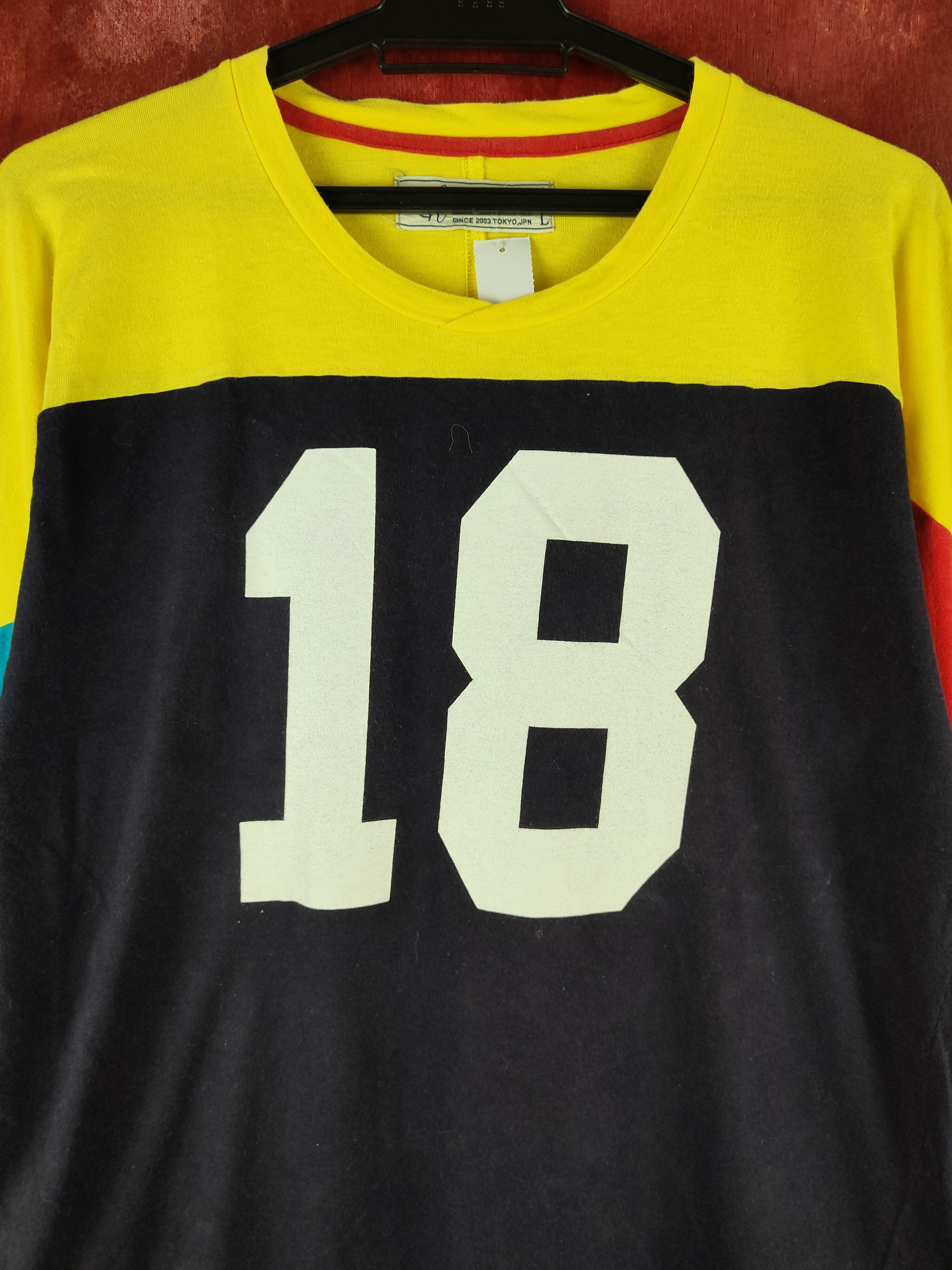 Japanese Brand Ciname Dark Blue/Yellow Long Sleeve T-shirt #S675 Size US L / EU 52-54 / 3 - 2 Thumbnail