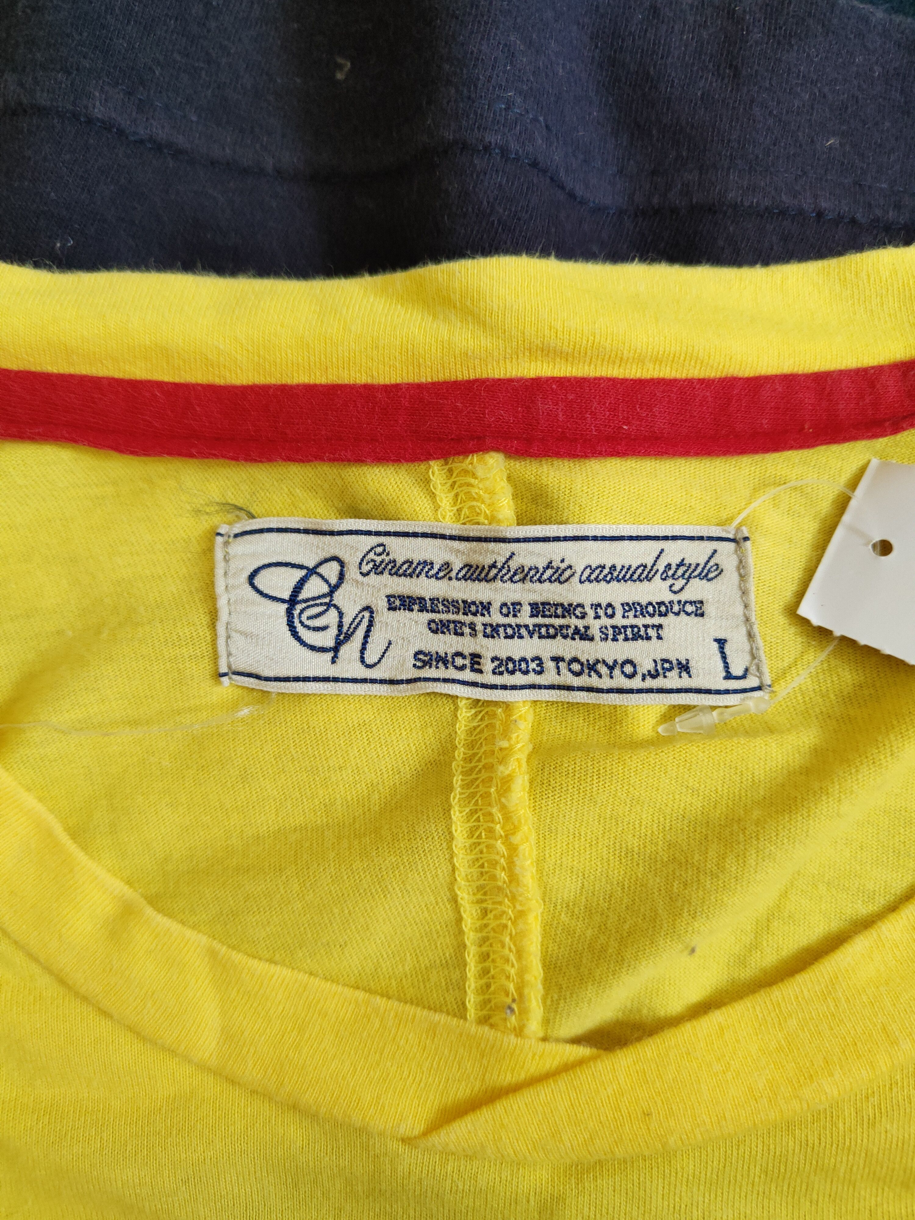 Japanese Brand Ciname Dark Blue/Yellow Long Sleeve T-shirt #S675 Size US L / EU 52-54 / 3 - 12 Thumbnail