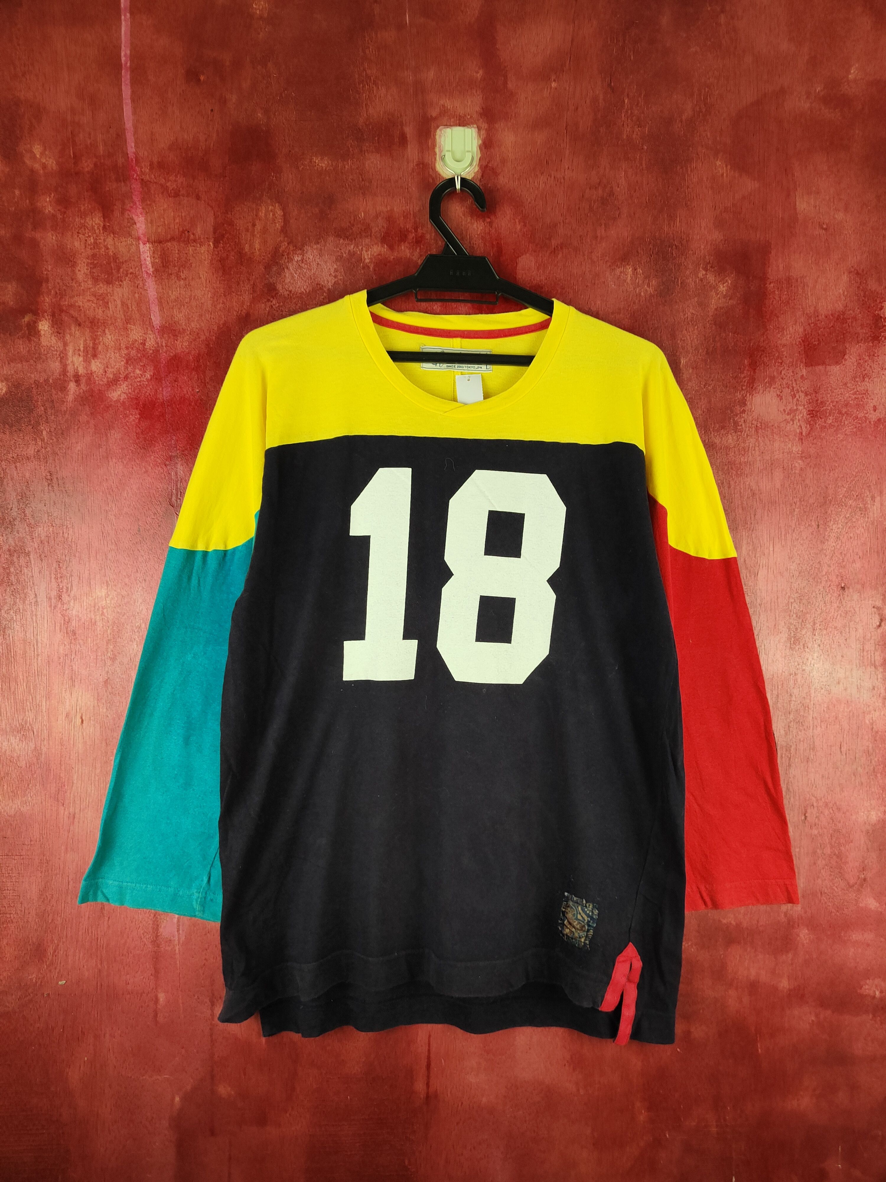 Japanese Brand Ciname Dark Blue/Yellow Long Sleeve T-shirt #S675 Size US L / EU 52-54 / 3 - 1 Thumbnail