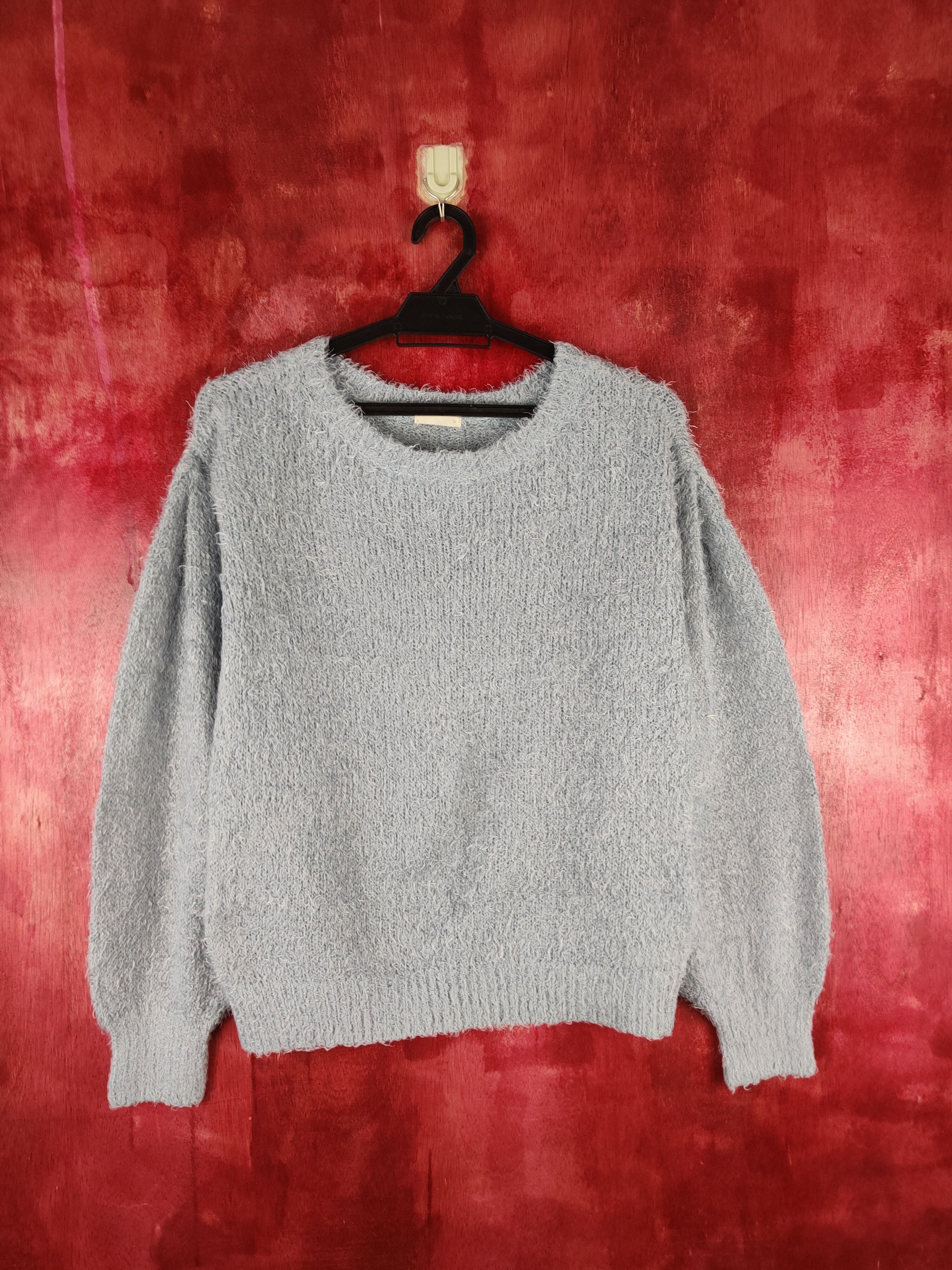 Vintage DLS GU Blue Shag Shaggy Fur Mohair Knitwear #BB604 Size M / US 6-8 / IT 42-44 - 1 Thumbnail