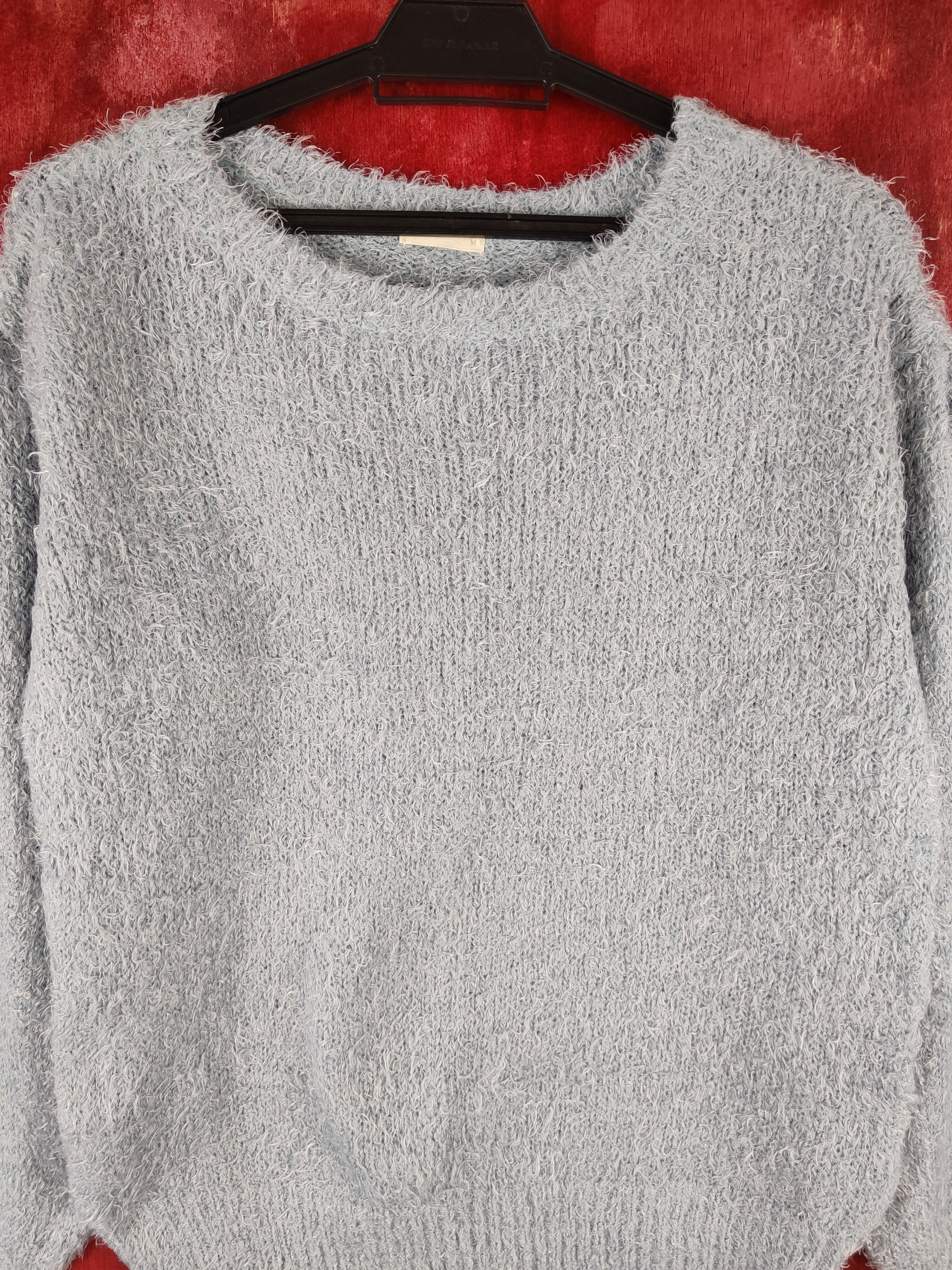 Vintage DLS GU Blue Shag Shaggy Fur Mohair Knitwear #BB604 Size M / US 6-8 / IT 42-44 - 2 Thumbnail
