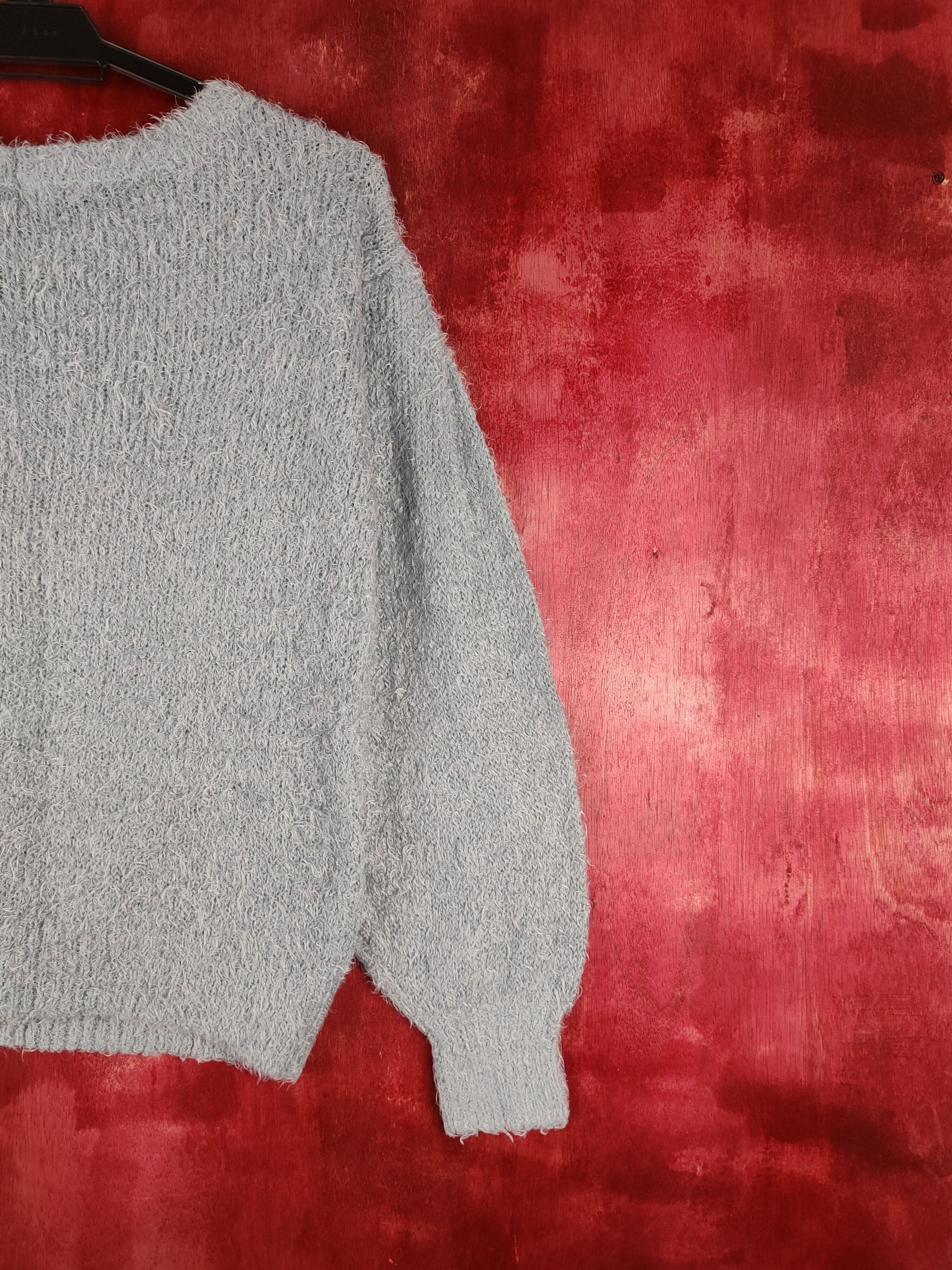 Vintage DLS GU Blue Shag Shaggy Fur Mohair Knitwear #BB604 Size M / US 6-8 / IT 42-44 - 9 Thumbnail