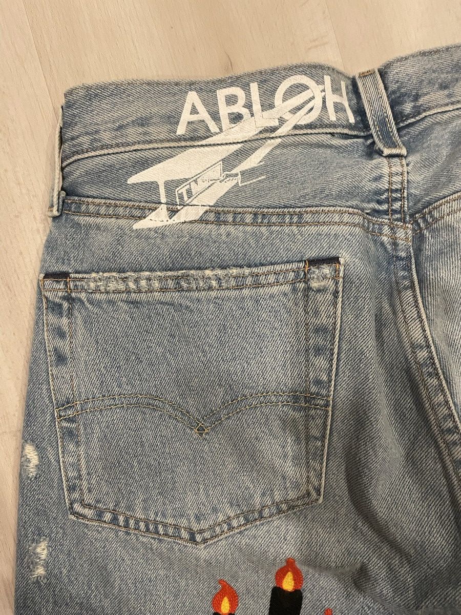 DENIM TEARS × Virgil Abloh Denim Tears Virgil Abloh Message In A Tear Embroidered Size US 31 - 5 Thumbnail