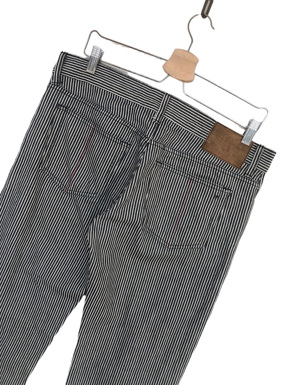 Le Grande Bleu (L.G.B.) GRAIL🔥OG Le Grand Bleu 🇯🇵 Rockabilly Striped Weird Denim Size US 35 - 7 Thumbnail