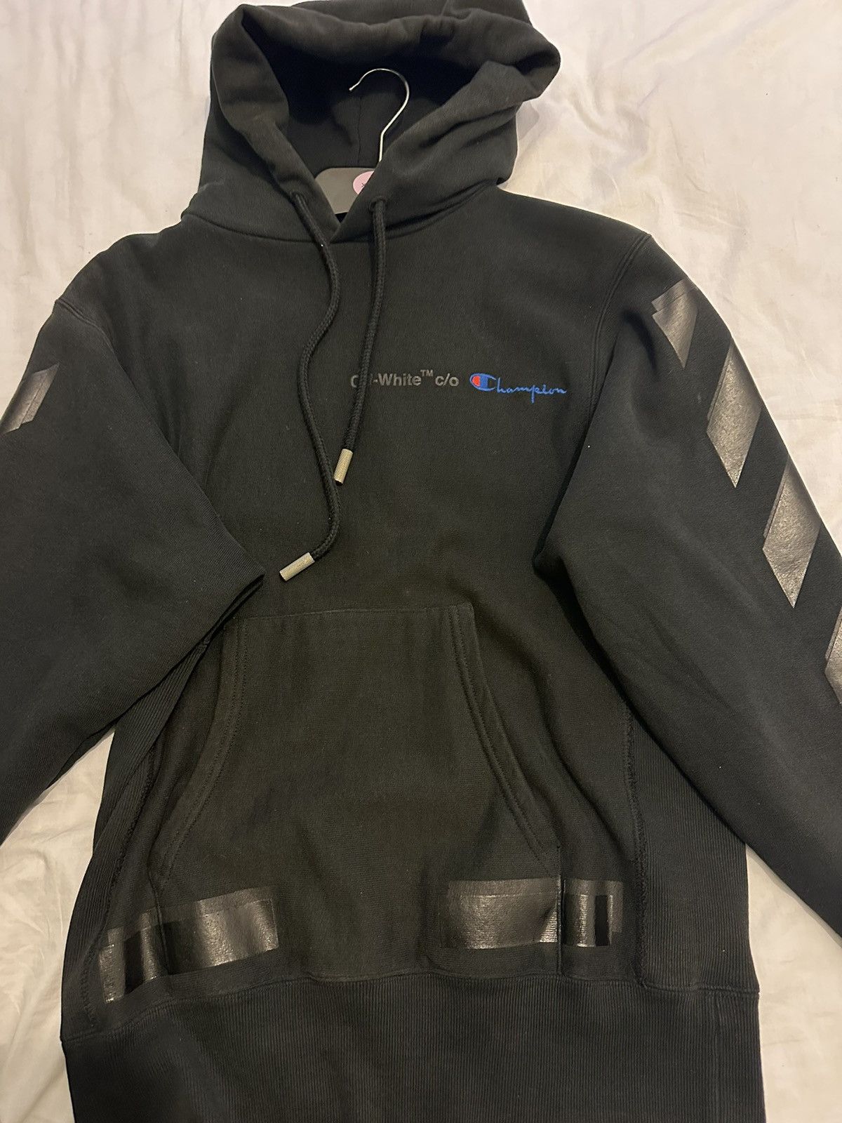Off-White Off-White Champion hoodie black Size US XXS / EU 40 - 1 Thumbnail