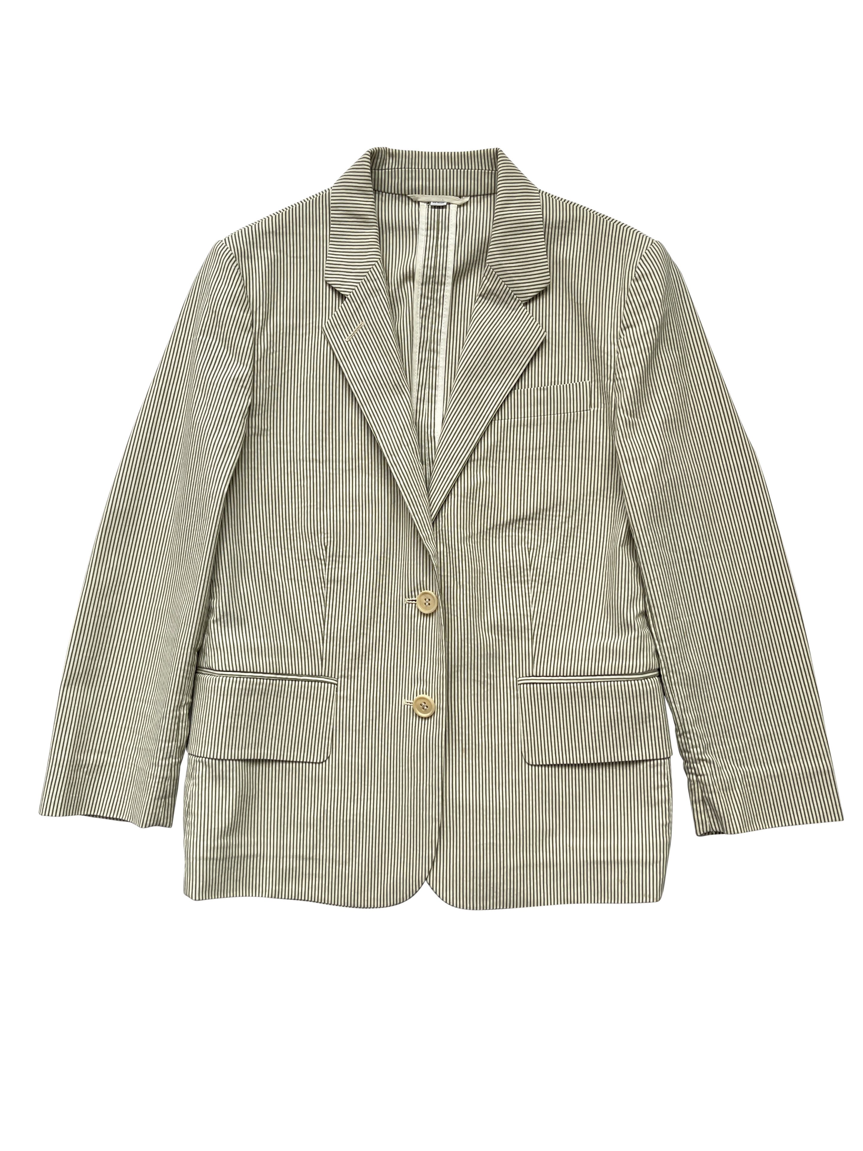 Helmut Lang ⚡️QUICK SALE⚡️2000's Helmut Lang Striped Blazer Jacket Size M / US 6-8 / IT 42-44 - 1 Thumbnail