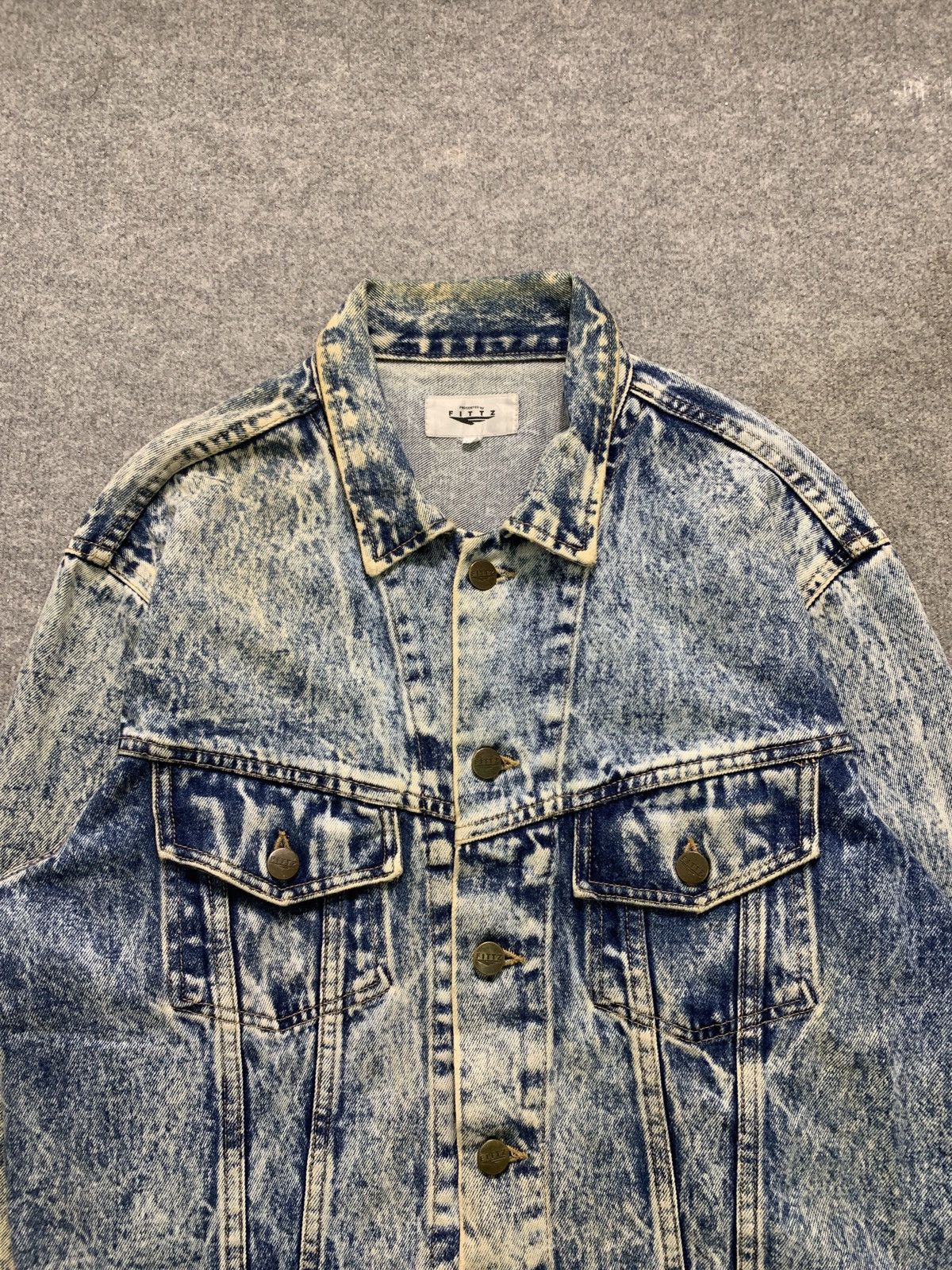 Vintage Vintage Fittz Distressed Denim Jacket Size US M / EU 48-50 / 2 - 2 Thumbnail