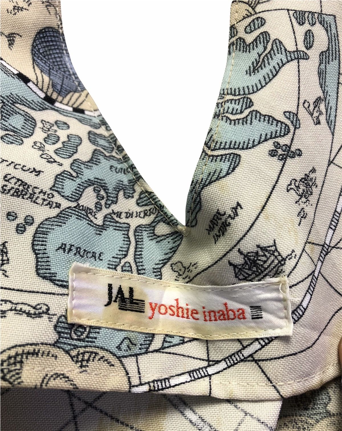Vintage × yoshie inaba Vintage Yoshie Inaba Japan Airlines World Map Cooking Apron Size ONE SIZE - 7 Thumbnail