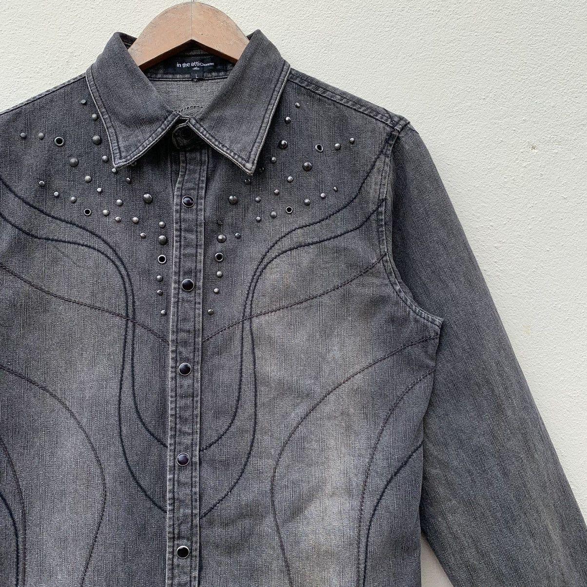 In The Attic × Japanese Brand IN THE ATTIC HOMME JAPAN SNAP MARBLE BUTTON MARBLE SHIRT Size US L / EU 52-54 / 3 - 4 Thumbnail