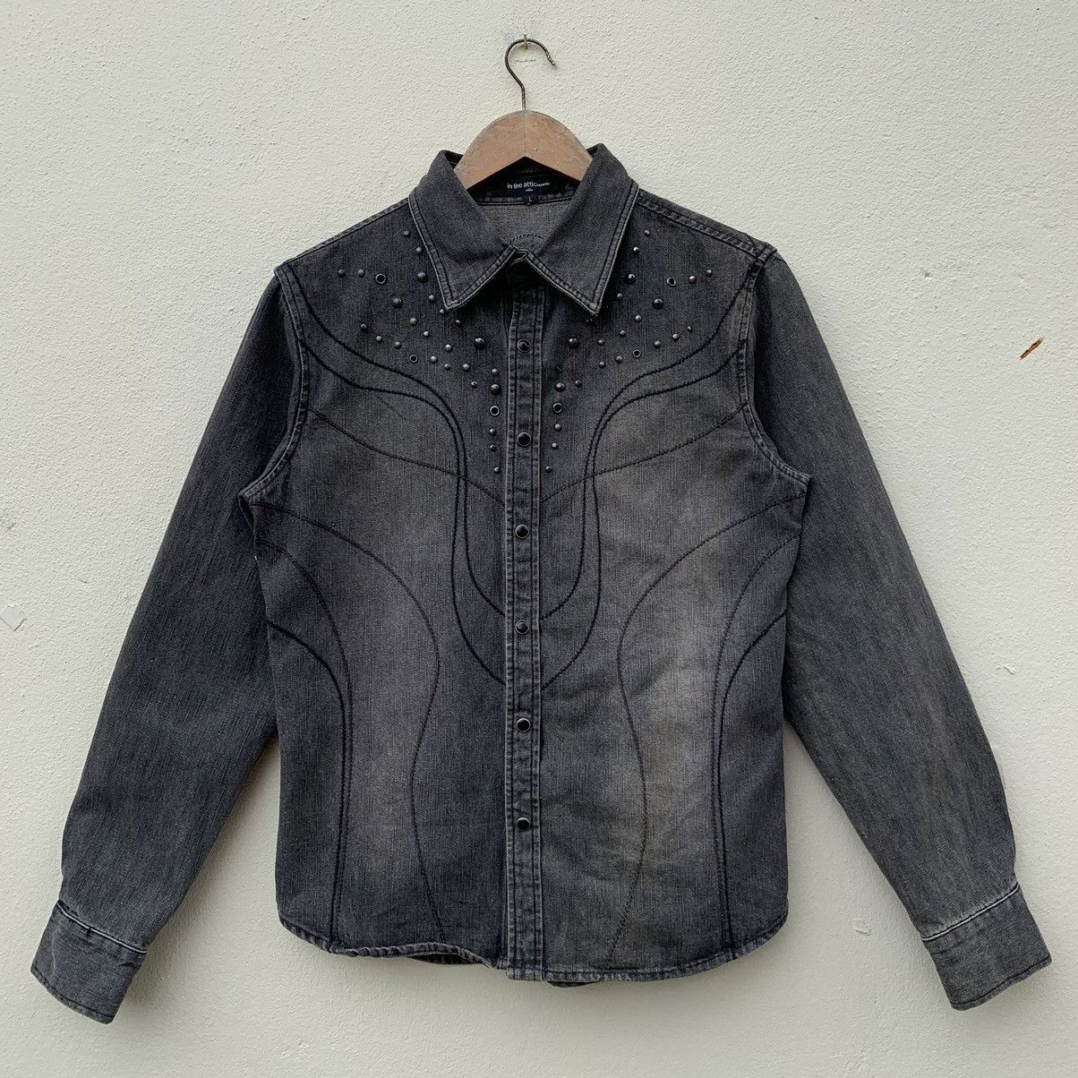 In The Attic × Japanese Brand IN THE ATTIC HOMME JAPAN SNAP MARBLE BUTTON MARBLE SHIRT Size US L / EU 52-54 / 3 - 1 Thumbnail