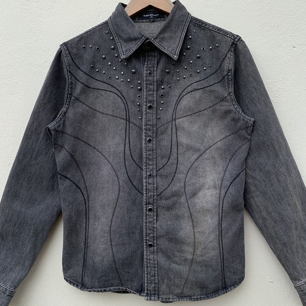 In The Attic × Japanese Brand IN THE ATTIC HOMME JAPAN SNAP MARBLE BUTTON MARBLE SHIRT Size US L / EU 52-54 / 3 - 2 Thumbnail