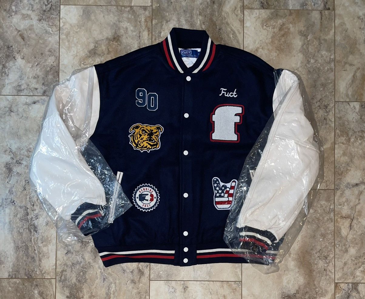 image of Fuct Varsity Jacket Size 2Xl Ds in Navy, Men's