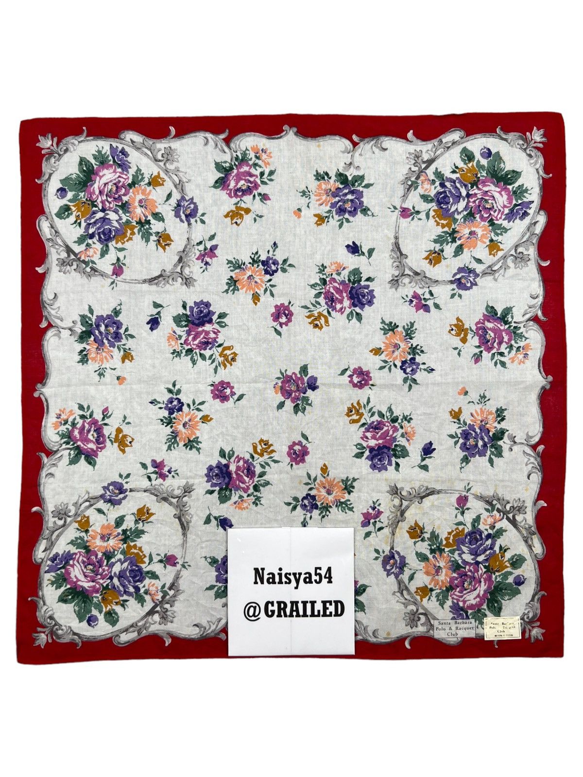 Beverly Hills Polo Club Santa Barbara Polo & Racquet Club Handkerchief Neckerchief Size ONE SIZE - 6 Thumbnail